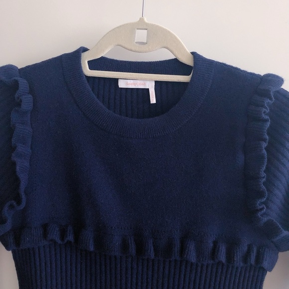 💙See by Chloe Cozy Warm Ruffle Alpaca Sweater Navy $345 - Picture 6 of 8